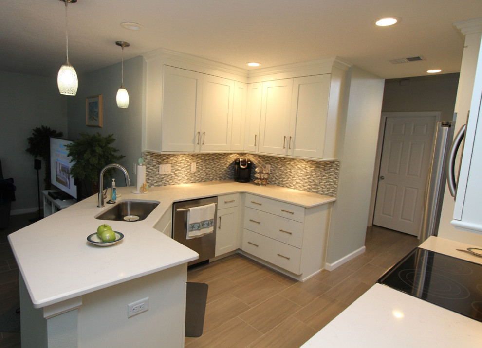 Kitchen Remodel with Lower Breakfast Bar Transitional Kitchen
