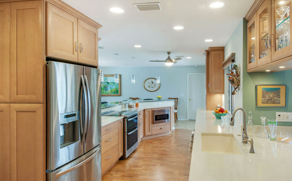Kitchen Remodel with Showpiece Quartzite Countertop - Transitional ...