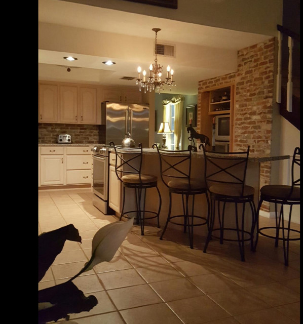 Kitchen remodeled with Old Chicago Thin Brick Veneer Rustic Kitchen