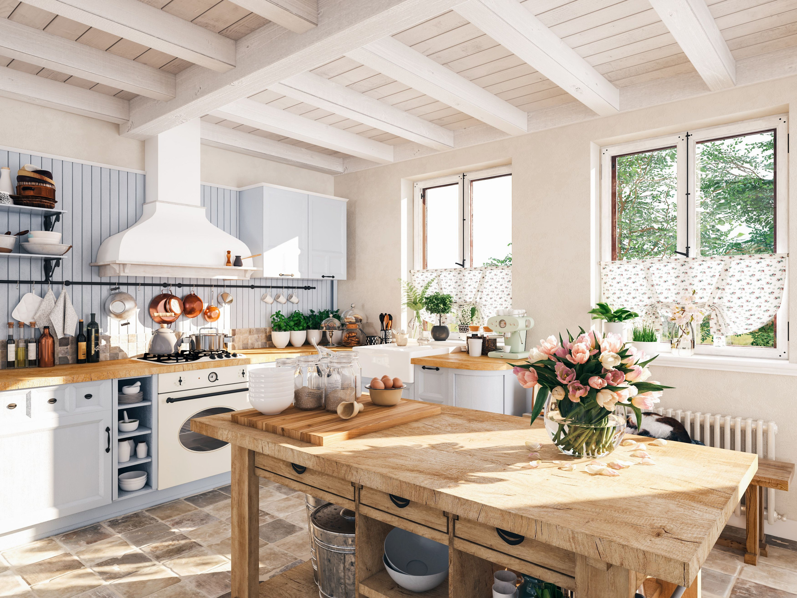 Cucina shabby-chic style bianca : Foto e Idee per Ristrutturare e Arredare  - Ottobre 2023 | Houzz IT