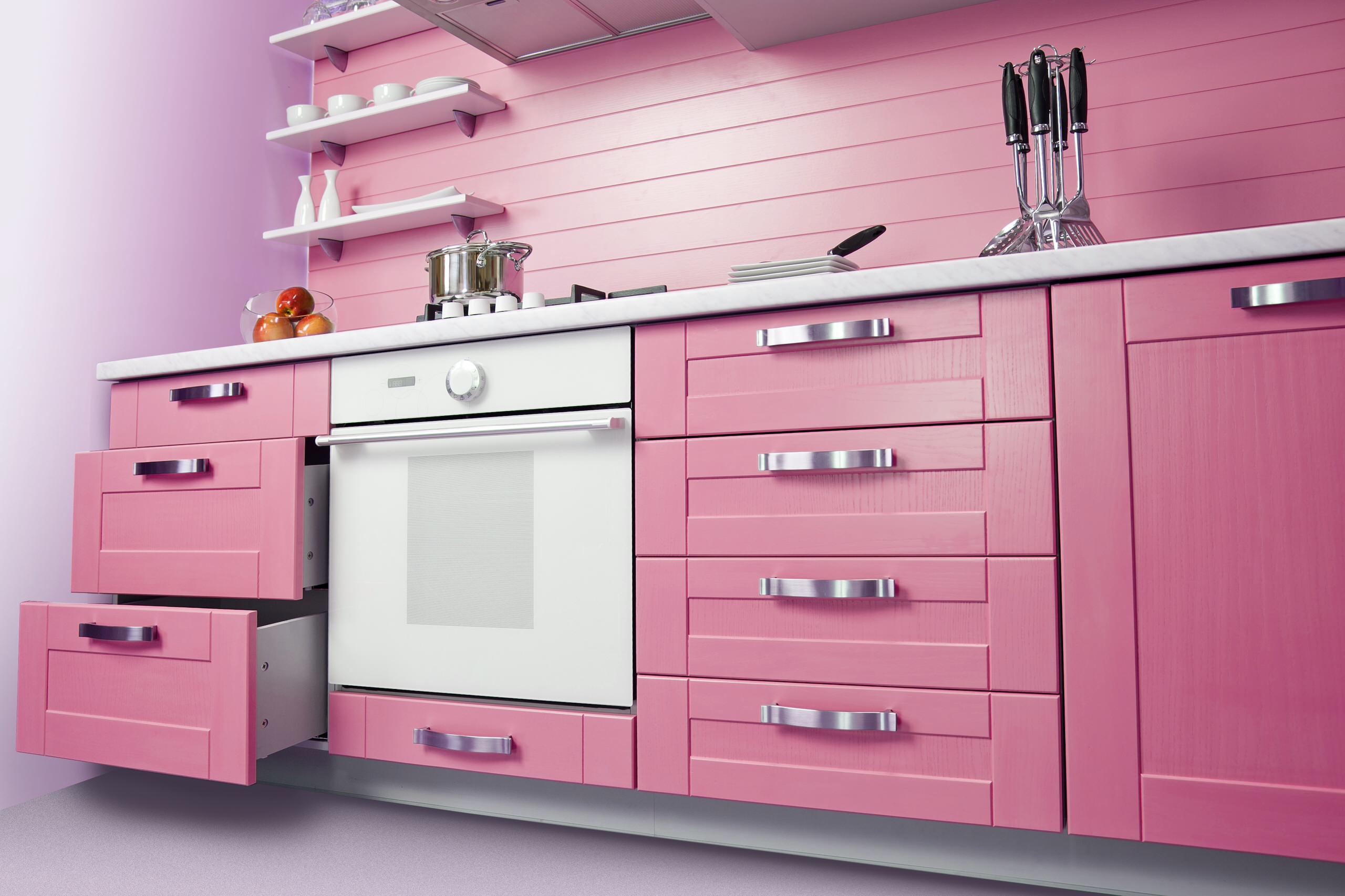 75 Beautiful Pink Kitchen With Black Appliances Pictures Ideas July 2021 Houzz