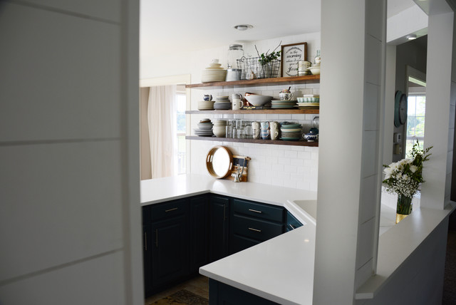 Why I Combined Open Shelves and Cabinets in My Kitchen Remodel