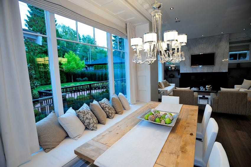 Elegant dining room photo in Vancouver