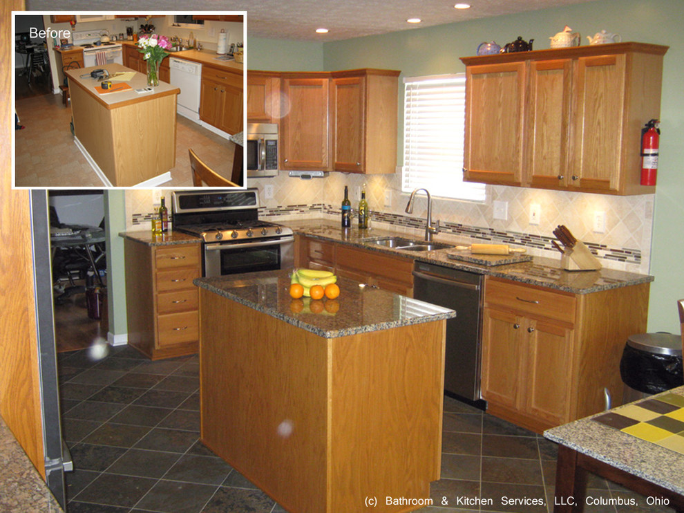 Kitchen Update countertop backsplash flooring Transitional Kitchen