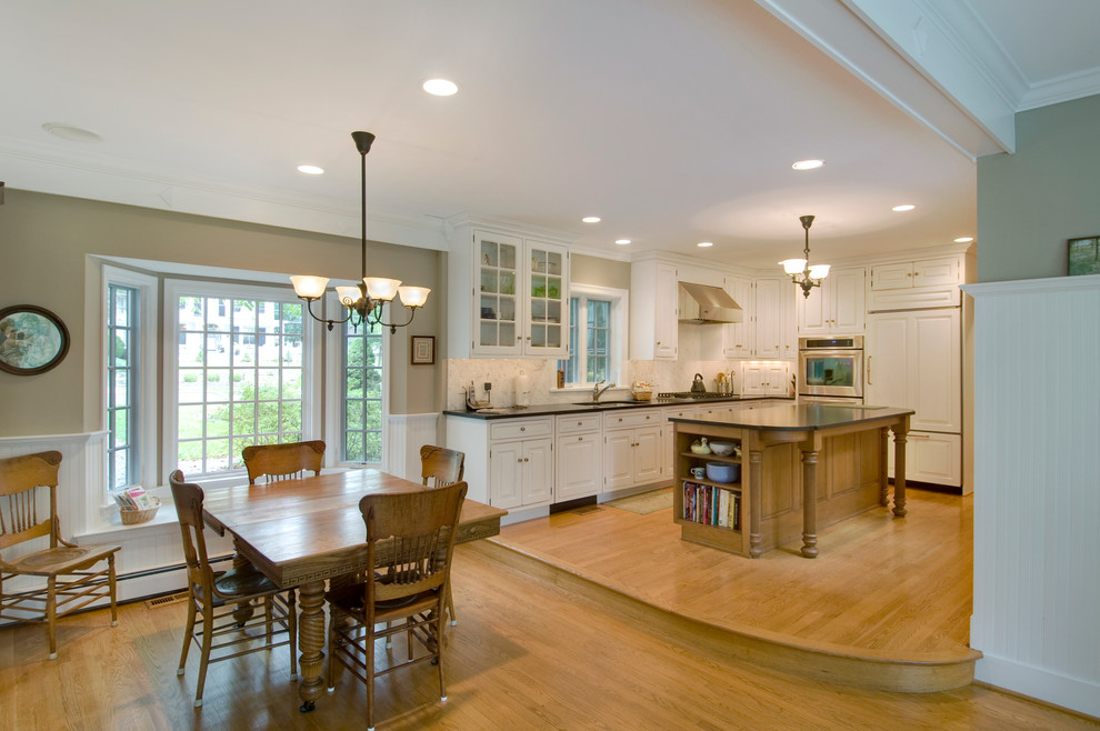 Kitchen White with Contrasting Island Traditional Kitchen Philadelphia by R