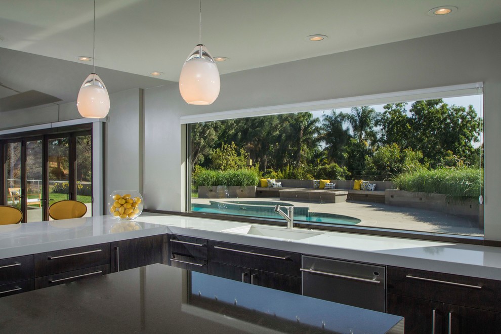 Kitchen Window Overlooking The Pool Contemporary Kitchen San Diego By Springfield Design