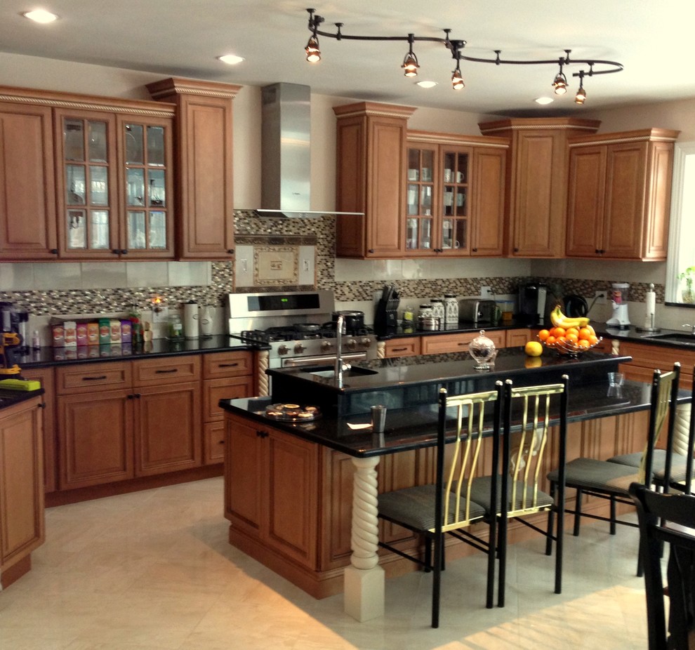 Kitchen with 2 Tier Island Traditional Kitchen New York by Five Star Kitchen Design