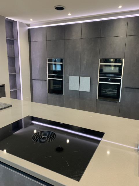 Kitchen with Hidden doors & Bi-fold doors - Contemporary - Kitchen ...