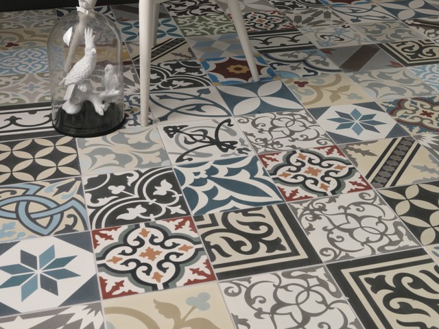 Kitchen With Patchwork Spanish Inspired, Mediterranean Outdoor Floor Tiles Uk