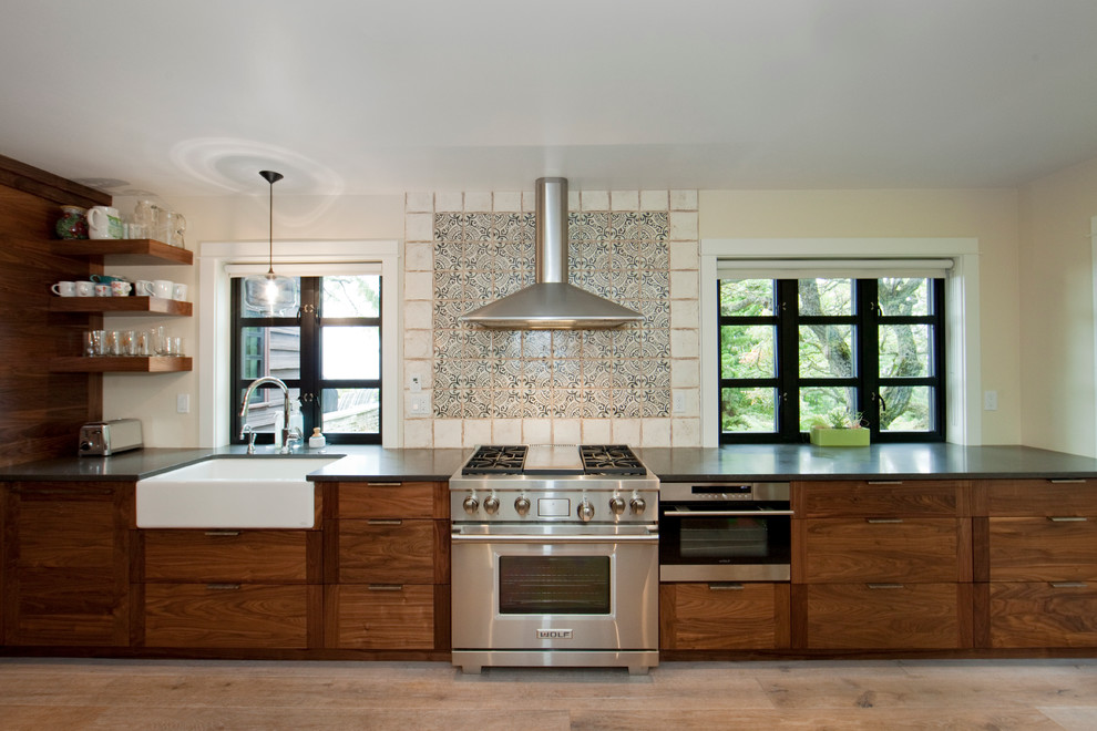 Kitchen with solid walnut Rustic Kitchen Seattle by
