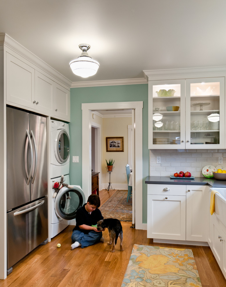 Elegant kitchen photo in San Francisco with a farmhouse sink