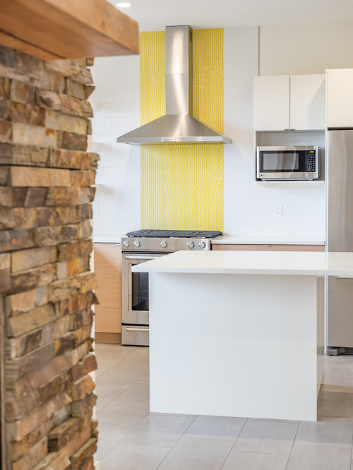 Kitchen Backsplash Behind Stove in Yellow - Infusing Vibrancy with Ideas