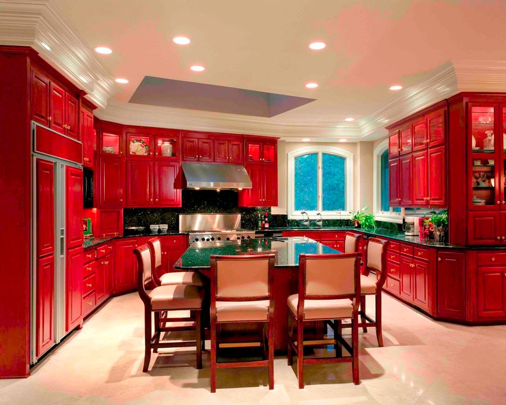 This is an example of a mediterranean kitchen in Charlotte.