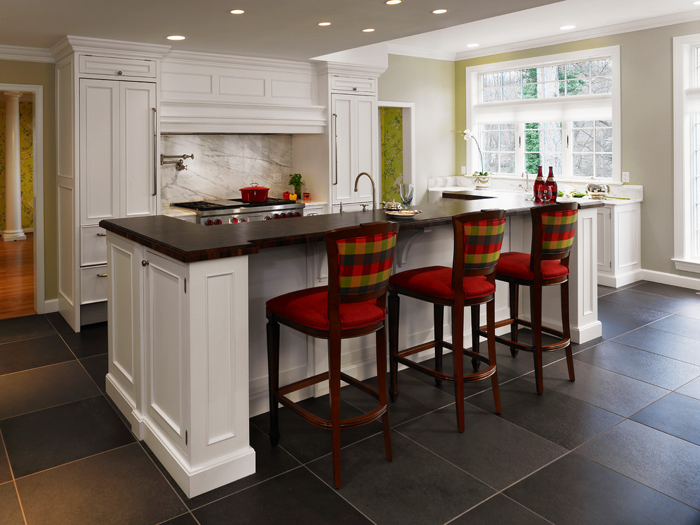 Inspiration for a timeless kitchen remodel in San Francisco with paneled appliances