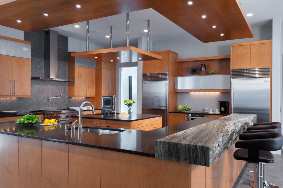 Example of a trendy kitchen design in St Louis