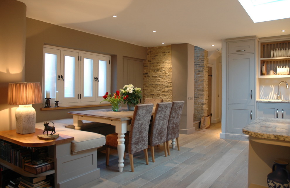 Example of a mid-sized trendy dining room design in Oxfordshire