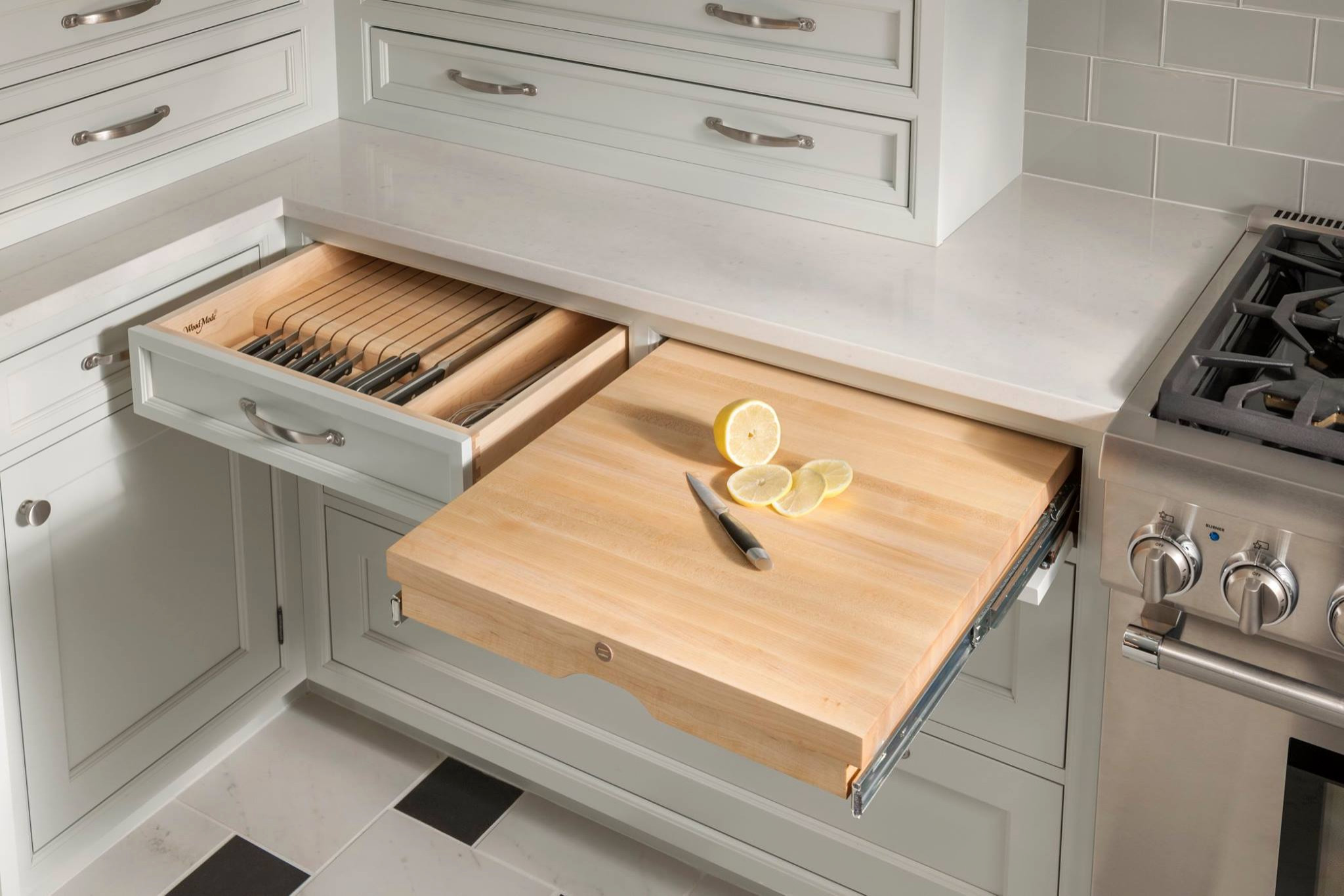 Cutting Board with Cutlery Divider - Decora Cabinetry