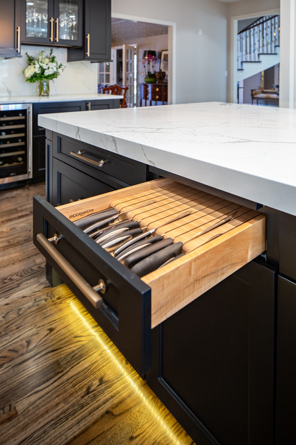 Mini fridge drawers and ice maker in bar - Transitional - Home Bar - Other  - by Marvista Design + Build