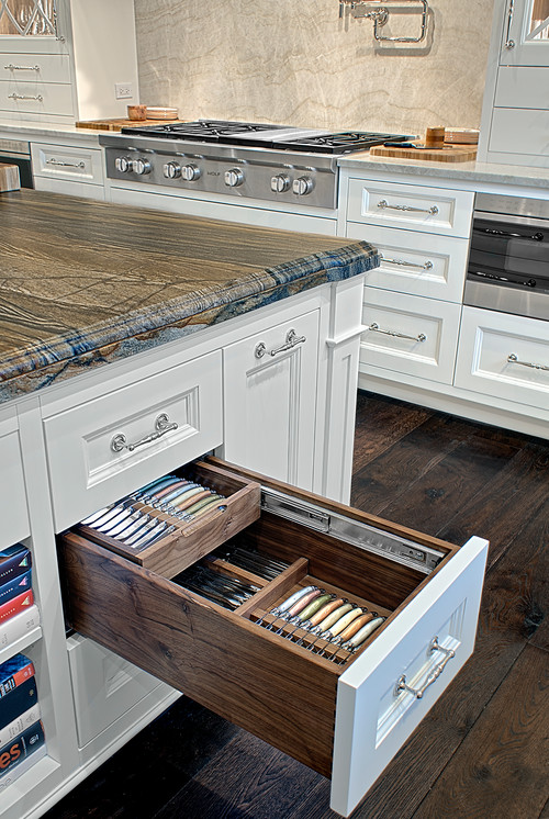 Ball-Bearing Drawer Slides on modern kitchen cutlery drawer