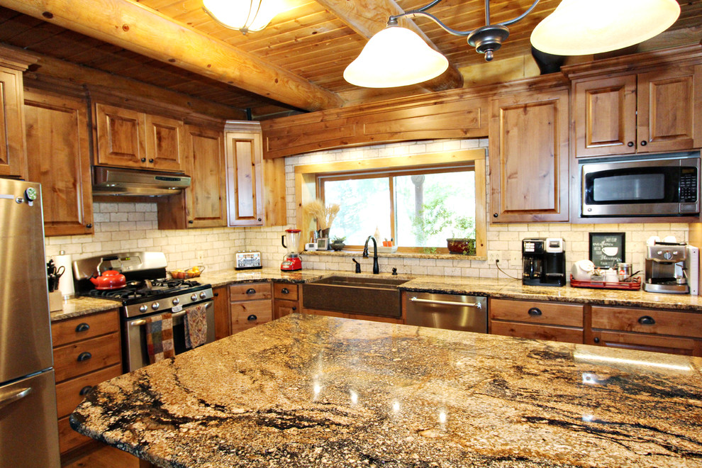 Knotty Alder Rustic Kitchen, Kimberly Idaho - Rustic - Kitchen - Other ...