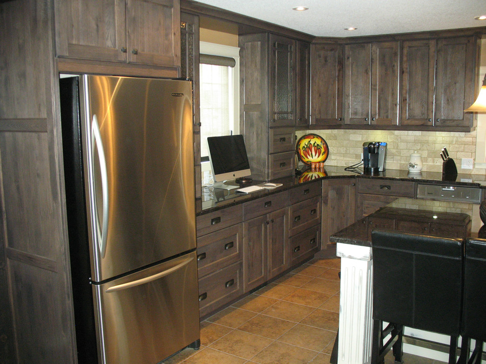 Knotty Hickory Kitchen Farmhouse Kitchen Calgary by West Side