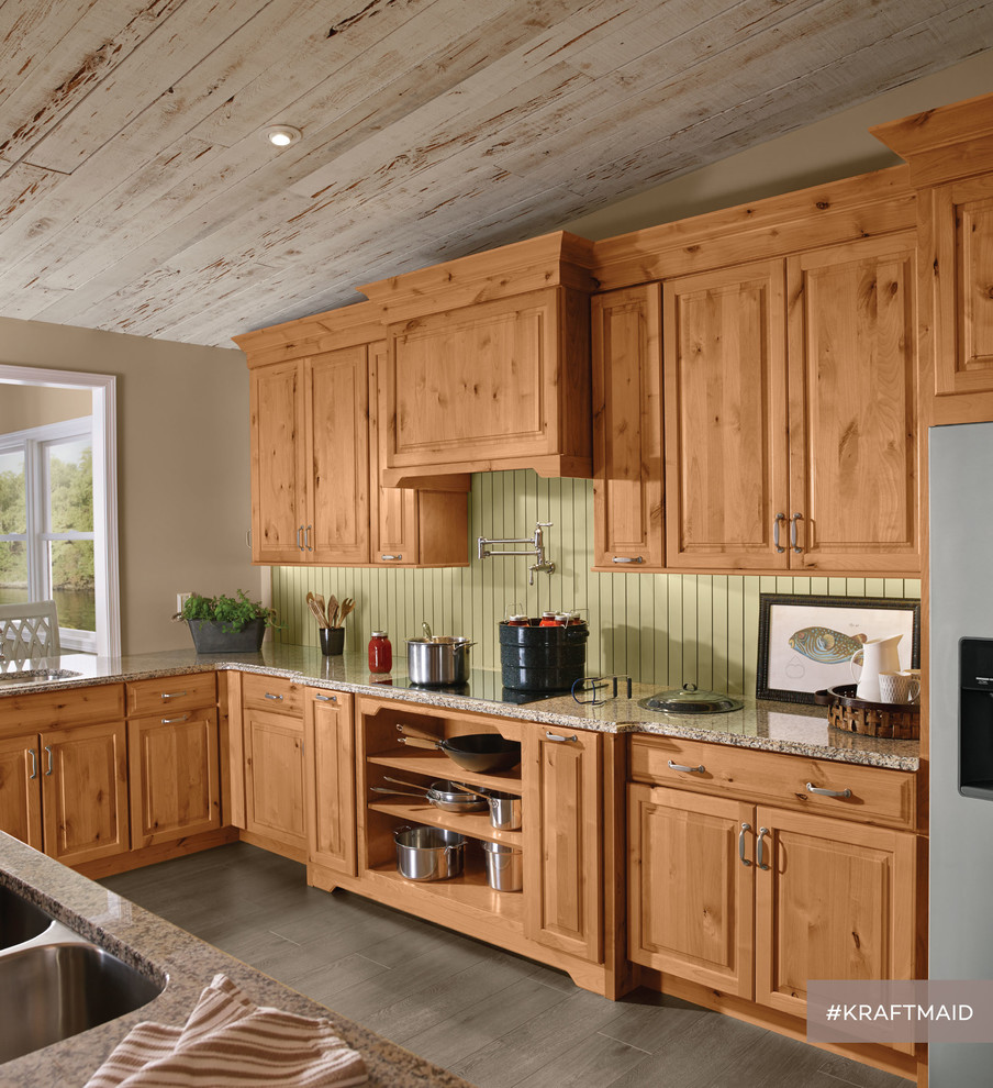 KraftMaid: Rustic Alder Kitchen Cabinetry in Natural - Rustic - Kitchen
