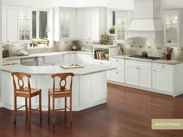Kraftmaid White Kitchen With Curved