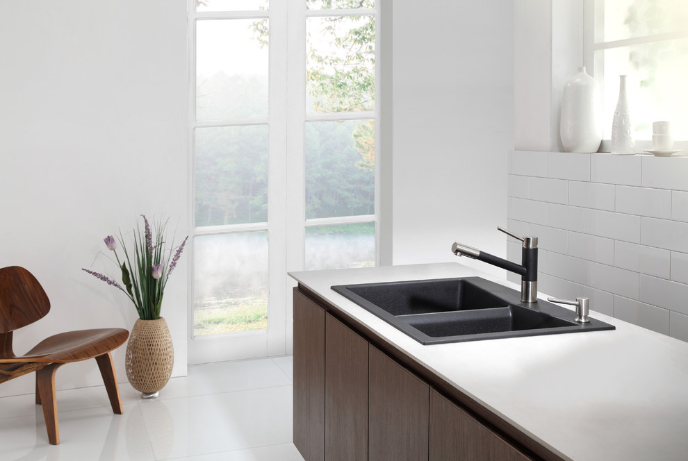 Kraus KGD430B Dual Mount Double Bowl Black Onyx Granite Kitchen Sink