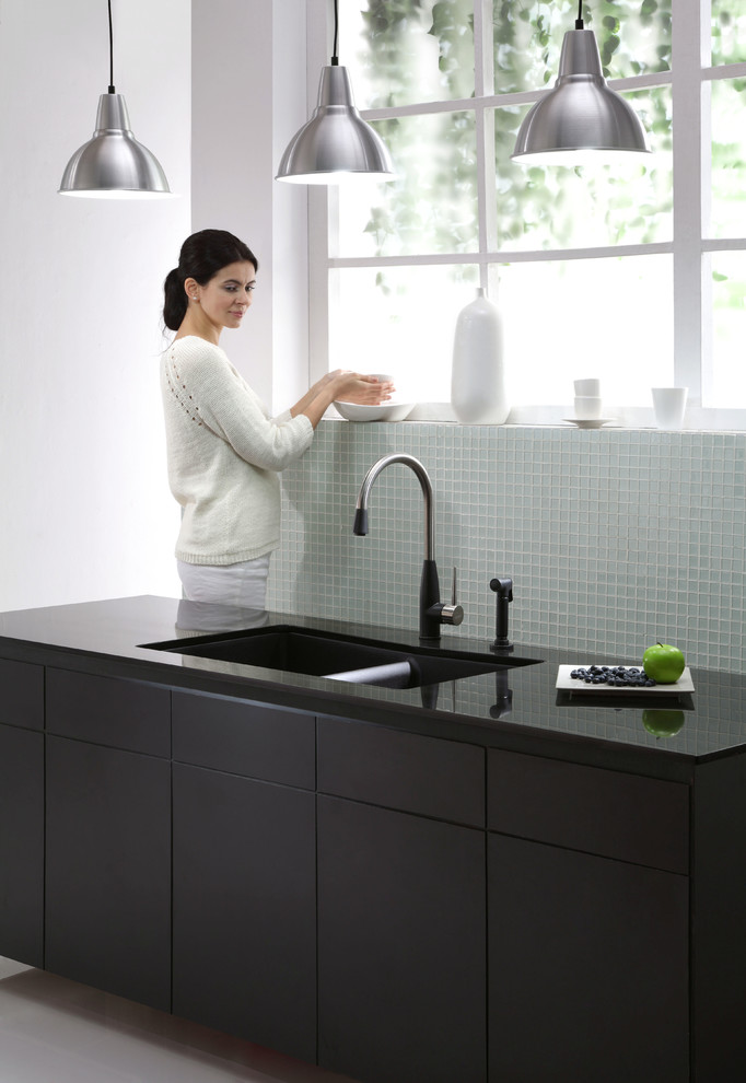 Kraus KGU431B Double Bowl Black Onyx Granite Kitchen Sink