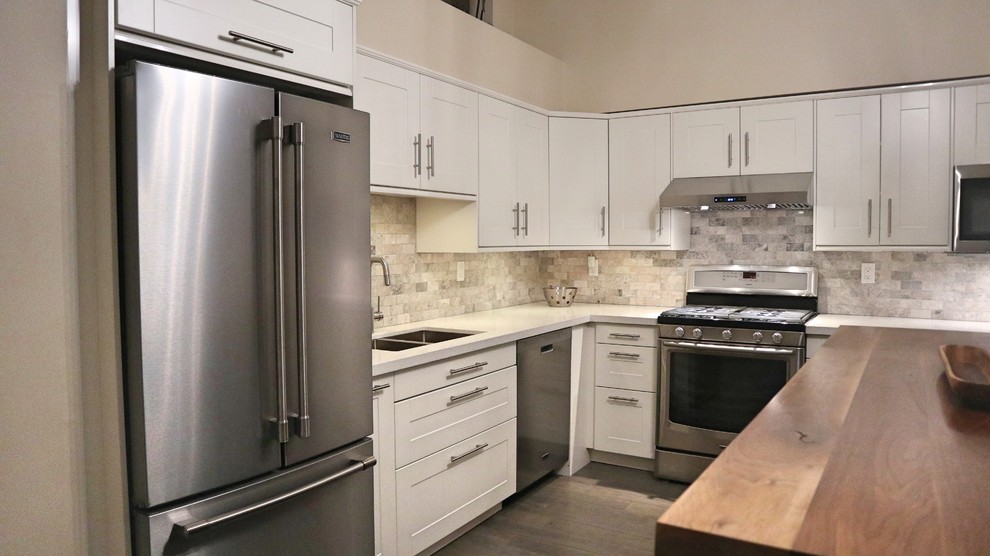 L-shaped 9'x8' IKEA kitchen+custome wooden island 5'. Grimslov off-white  finish - Kitchen - Toronto - by Easy Afford Kitchen Installation Inc. |  Houzz