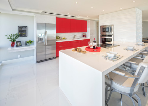 Red Kitchen Cabinets Extremely Hot Glossy and Matte Surfaces - Backsplash.com | Kitchen Backsplash Products Ideas