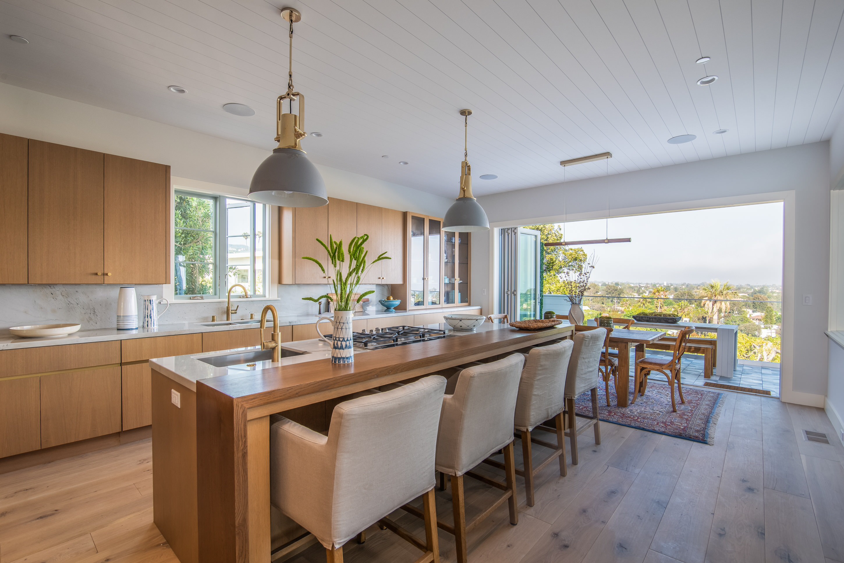 Turquoise Kitchen Island - Contemporary - kitchen - Benjamin Moore Lookout  Point - Lauren Shadid Architecture