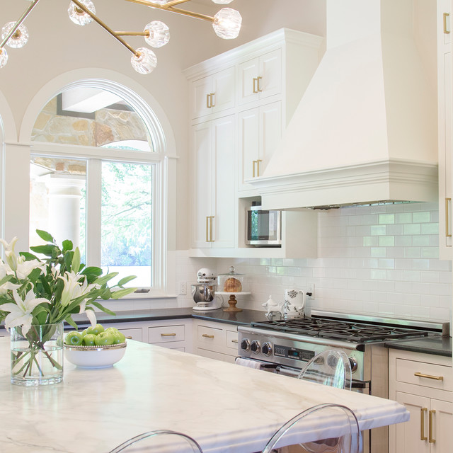 Lake Austin kitchen with in Sherwin Williams "Greek Villa" and