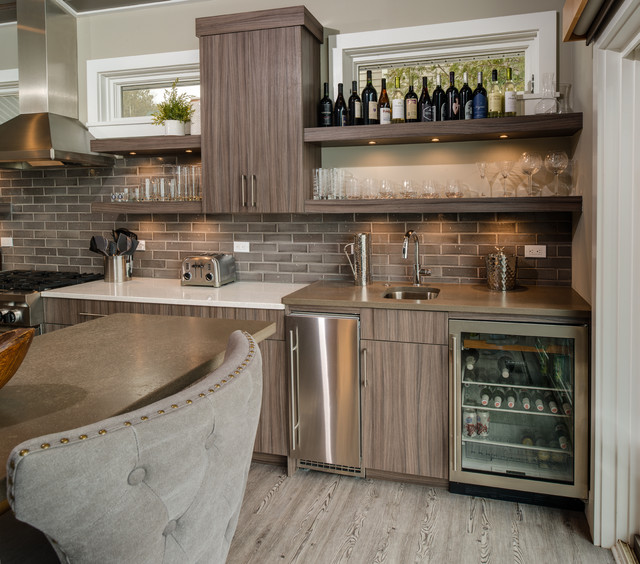 Lake Charlevoix Modern Rustic Rústico Cocina de Petoskey Kitchen