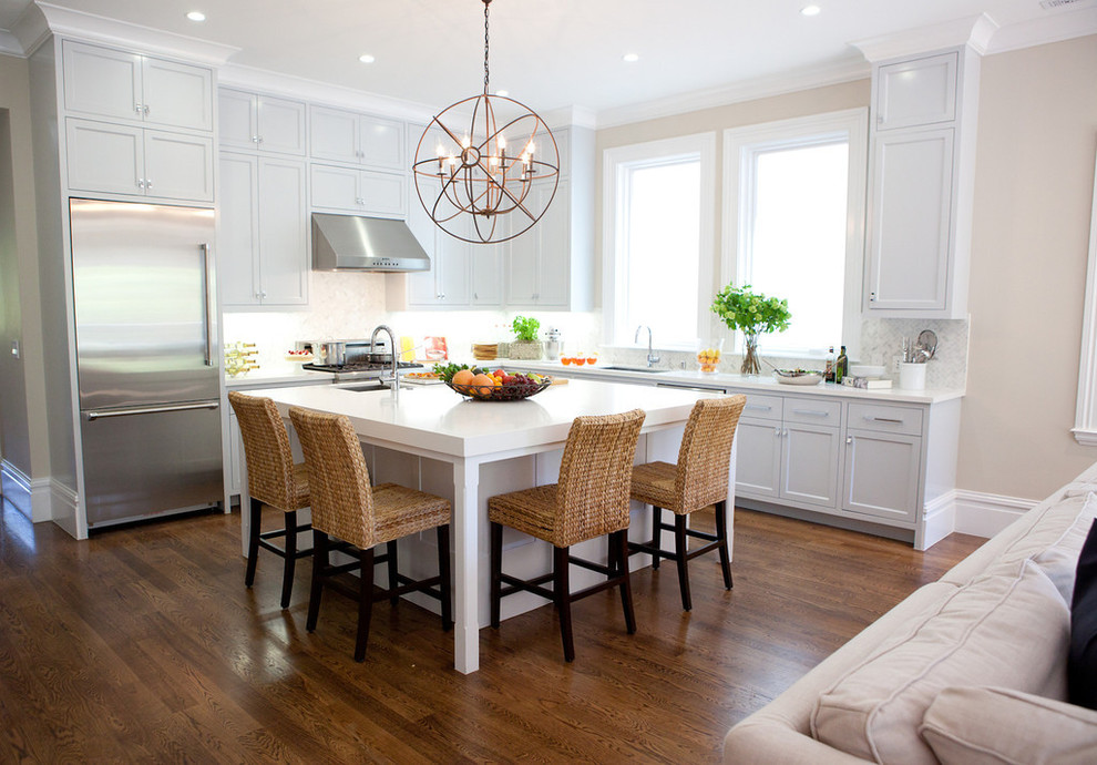 Inspiration for a contemporary kitchen remodel in San Francisco with stainless steel appliances