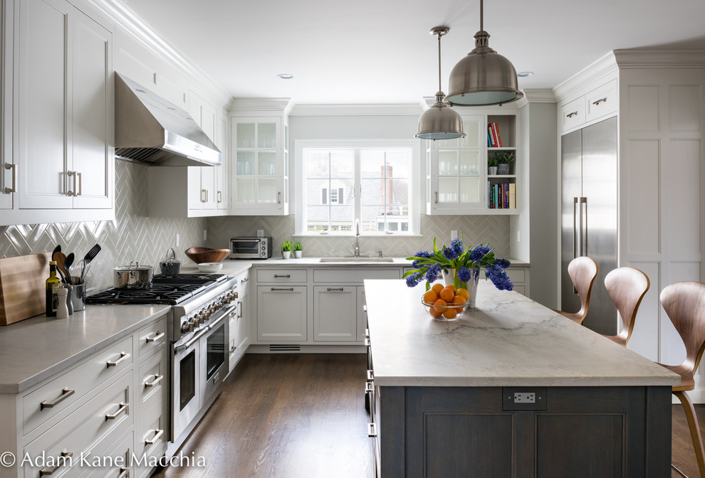 Larchmont Classic Colonial White And Charcoal Grey Transitional Kitchen New York By Studio Dearborn Houzz - Colonial Gray Kitchen Cabinets Larchmont Classic Colonial White And Charcoal Grey Transitional Kitchen New York By Studio Dearborn Houzz - Colonial Gray Kitchen Cabinets