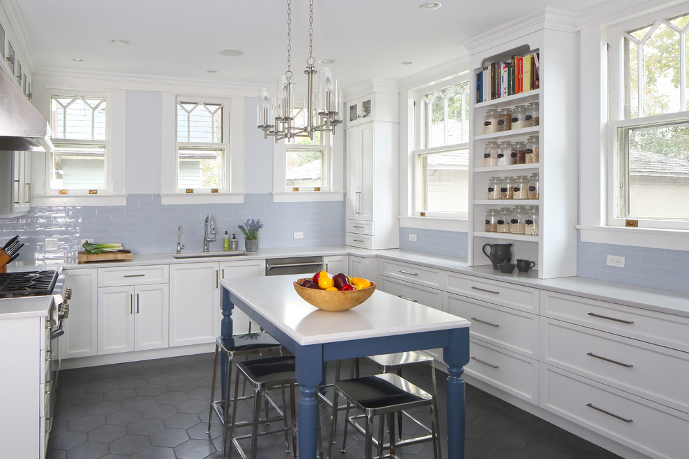 Larchmont Waterfront Victorian Interior Remodel Beach Style Kitchen