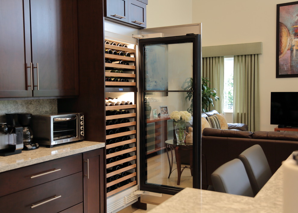 Large Contemporary Pinecrest Kitchen with SubZero/Wolf Appliances