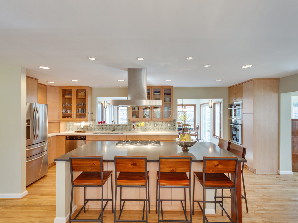 Large Island Anchors the Kitchen - Contemporary - Kitchen - DC Metro ...