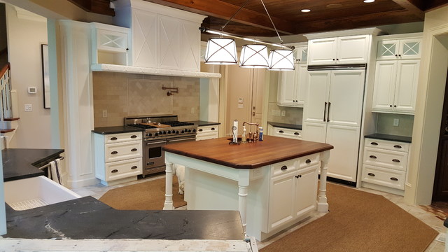 Large Kitchen Cabinet Refinishing Mediterran Kuche Raleigh Von Wallscapers