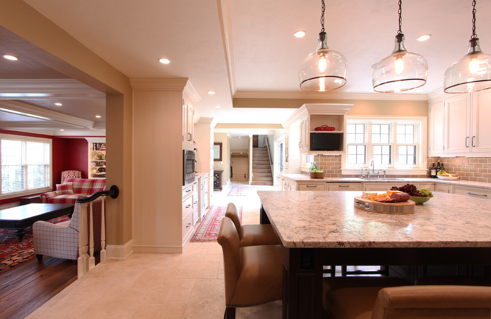 Large Kitchen Opens Up to Family Room - Traditional - Kitchen - Other - by Denise Quade Design ...