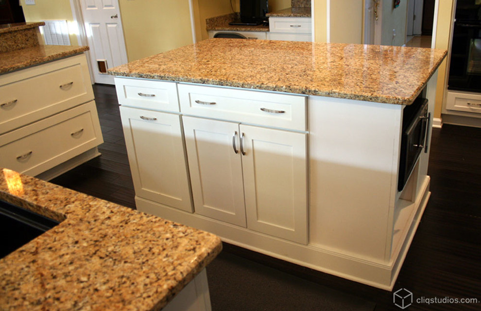 Large Mission Style White Kitchen Contemporary Kitchen Charleston By Cliqstudios