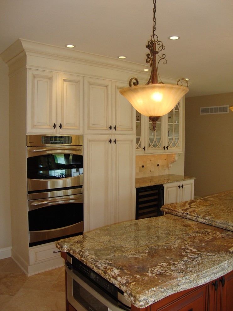 Large TwoLevel Island After Traditional Kitchen Philadelphia