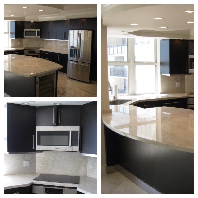 Example of a mid-sized trendy kitchen design in Miami