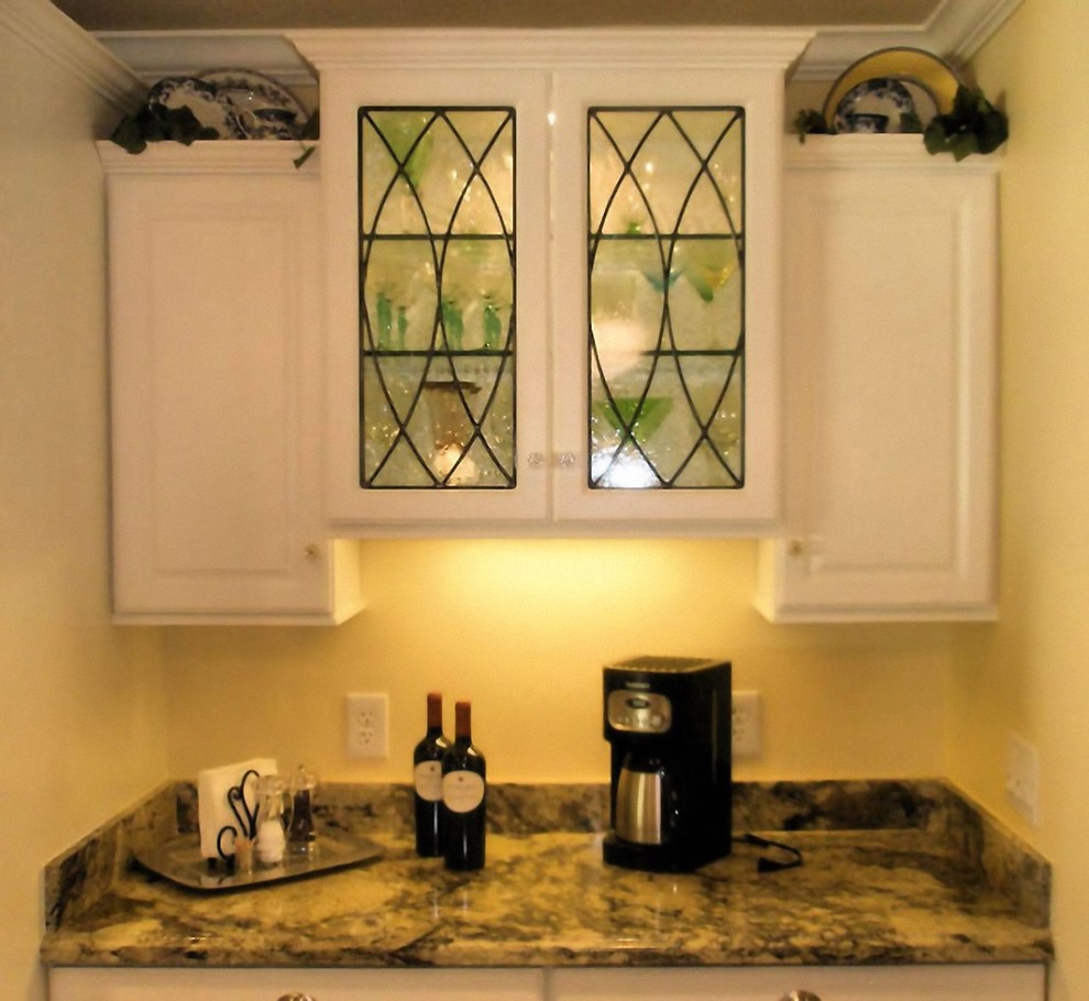 Leaded Glass Inserts Poulos Residence Traditional Kitchen