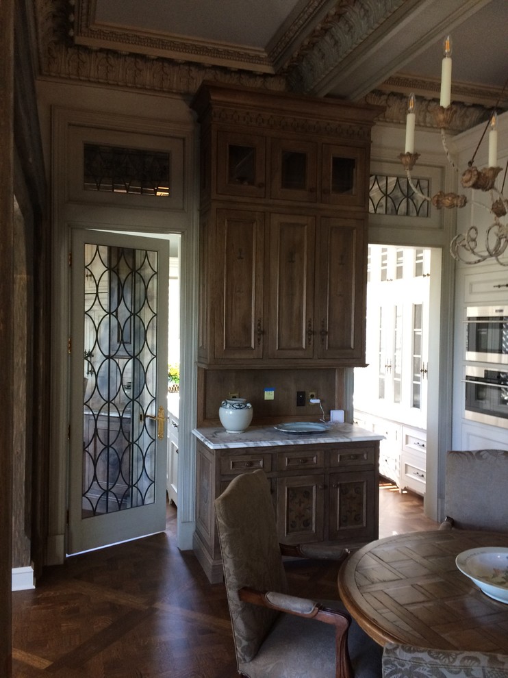 Leaded Mirror Pantry Door and Transoms Traditional Kitchen Other