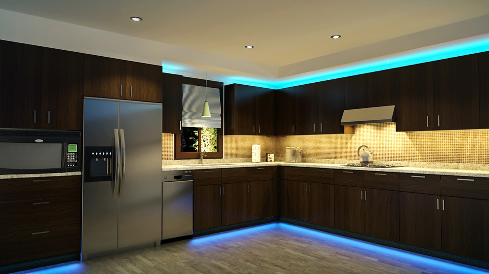 Led Kitchen Cabinet And Toe Kick Lighting Contemporary Kitchen St Louis By Super Bright Leds