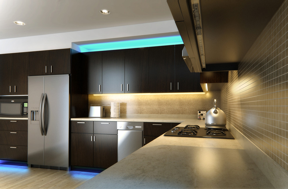Example of a trendy kitchen design in St Louis