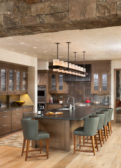 Example of a mountain style kitchen design in Other