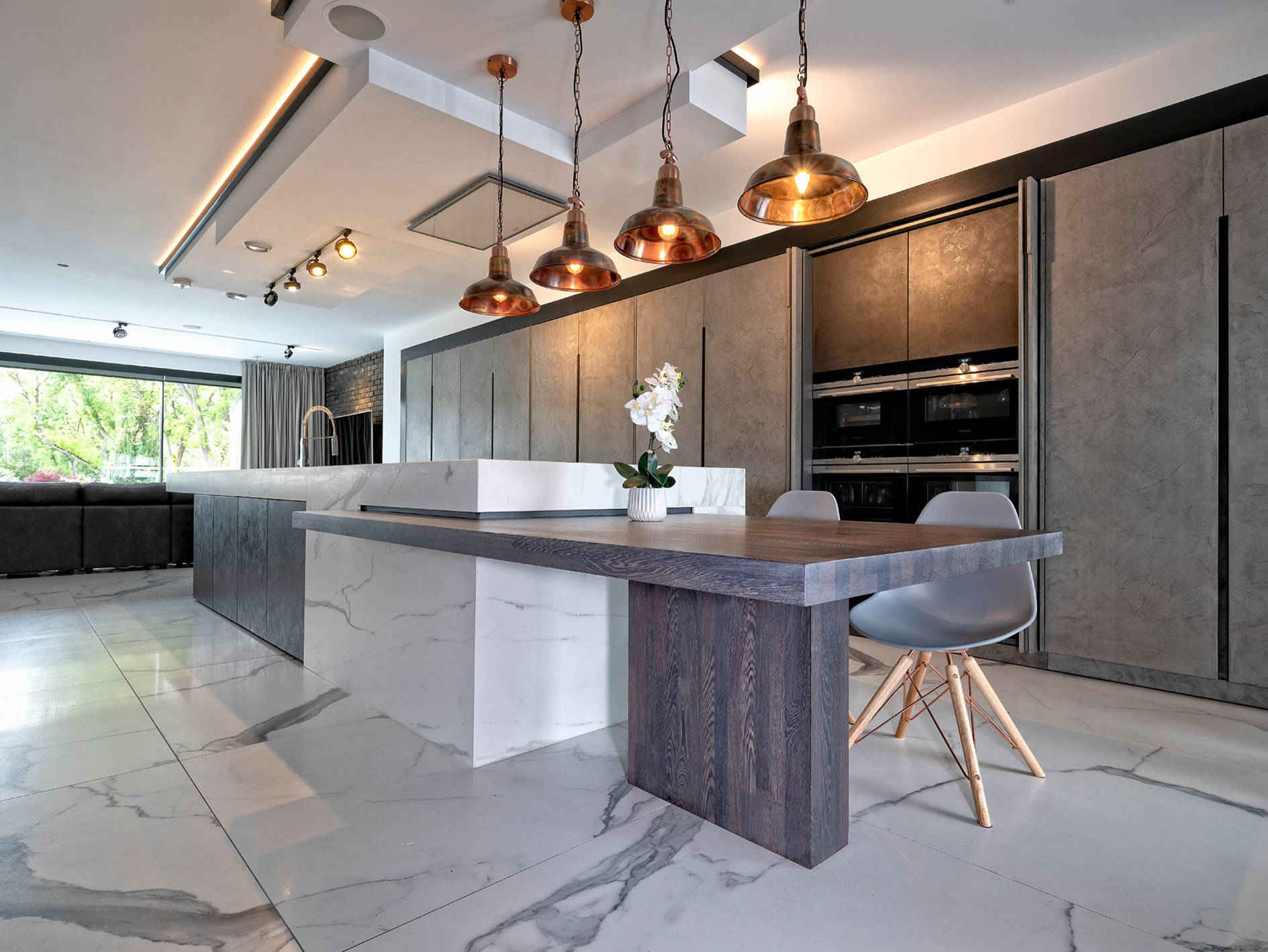 75 Beautiful Gray Marble Floor Kitchen, Grey Marble Kitchen Floor Tiles